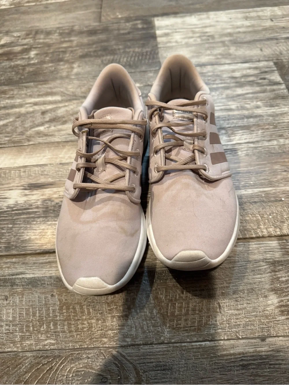 adidas Low-Profile Lace-Up Sneakers in Blush Pink
